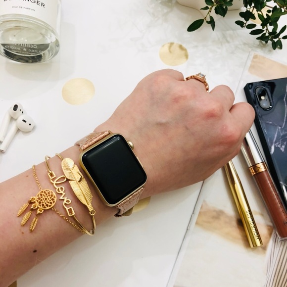 {ROSALIE} Apple Watch Band rose gld glitter watch - Picture 2 of 7